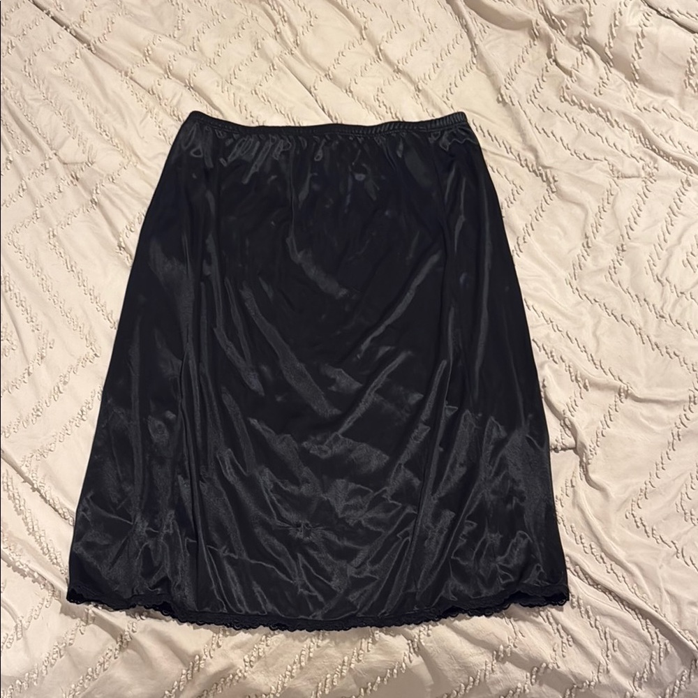 Black silk slip